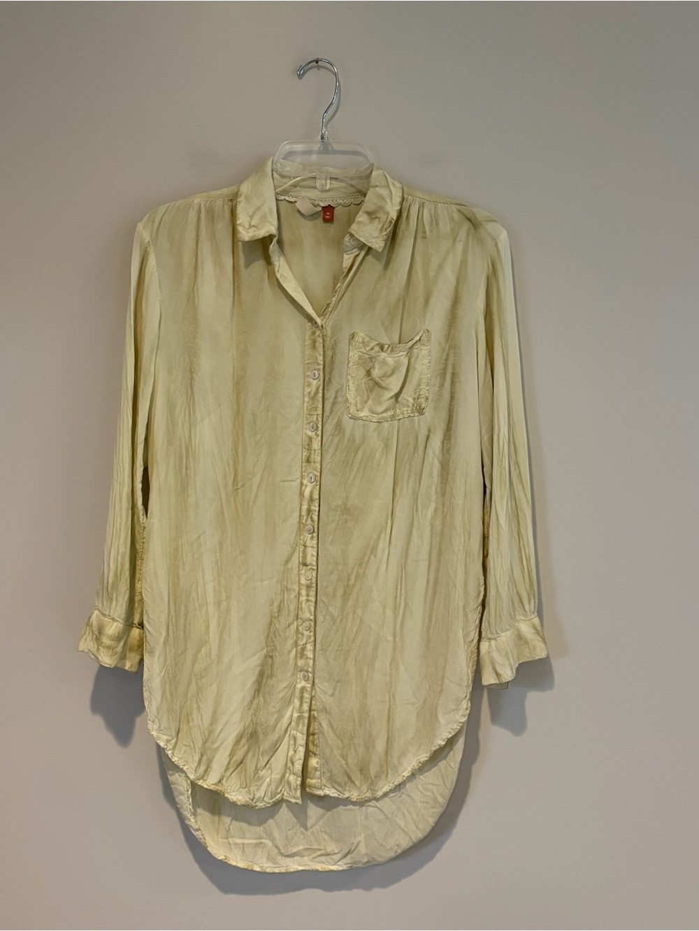 Pilcro Pale Yellow Button-Down Long Sleeve Shirt Size XS